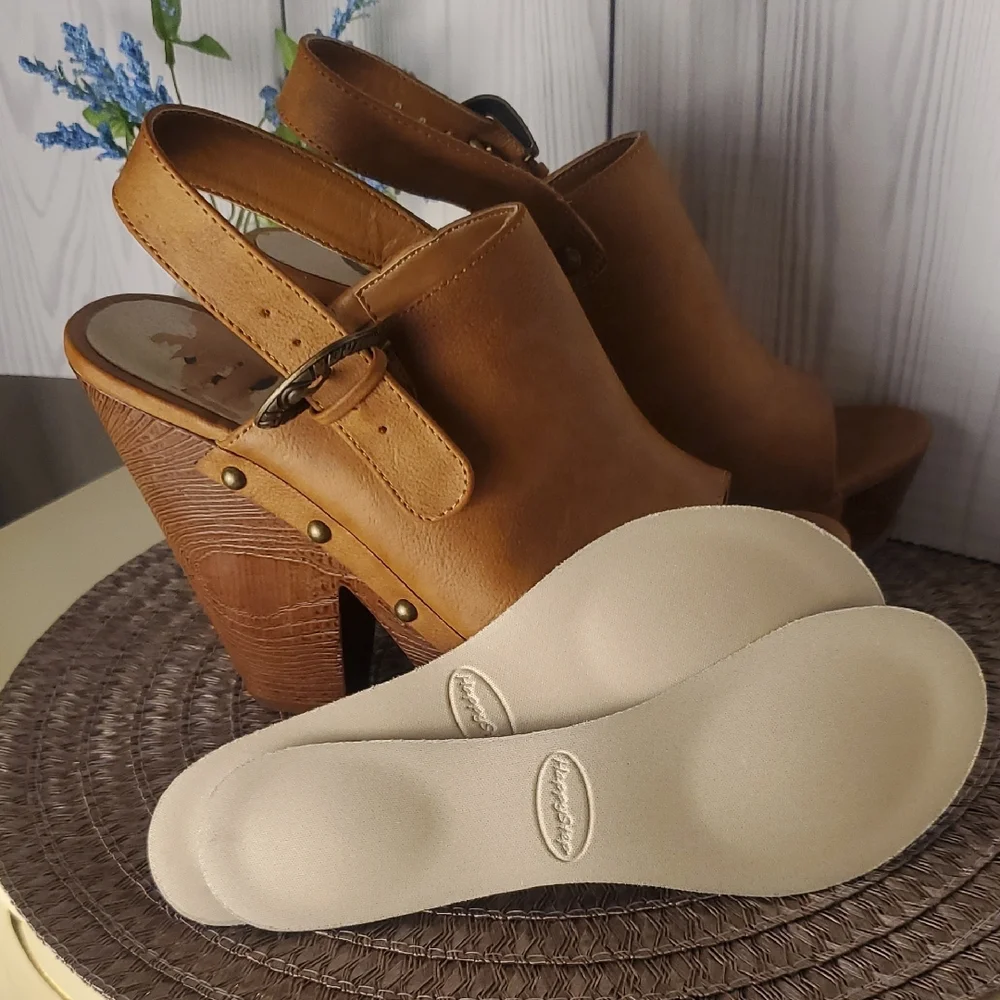 G by Guess Brown Platform Mules with Buckle - Picture 10 of 10